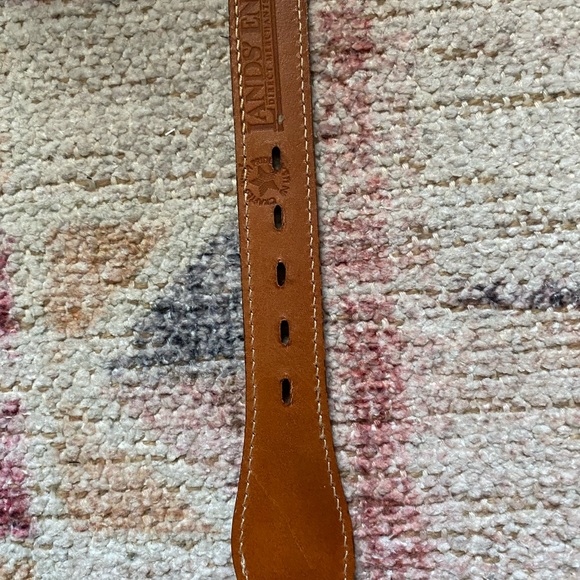 NWOT Men's Lands End 506 brass buckle leather & Fabric belt size 34 made in USA - Picture 6 of 8